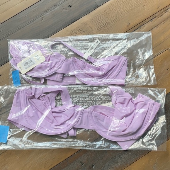 NWT Aerie SMOOTHEZ Mesh Unlined Bra In Lilac - Picture 2 of 2